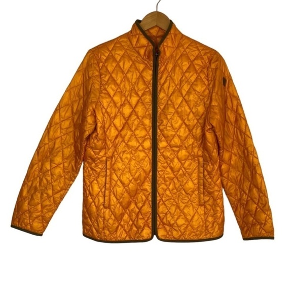 Women’s Lightweight Quilted Jacket Fall Jacket Golden Yellow Hiking Walking Sz M - Picture 2 of 12